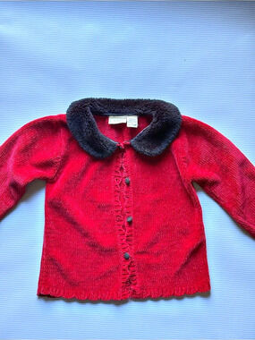 J. Khaki Kids Cardigan Black Collar Size Medium